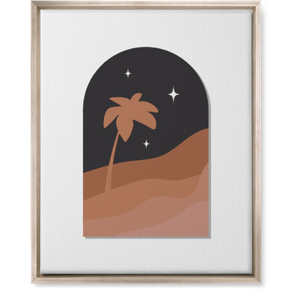 Abstract Landscape in Window With Tree Wall Art, Metallic, Single piece, Canvas, 16x20, Multicolor, Wood