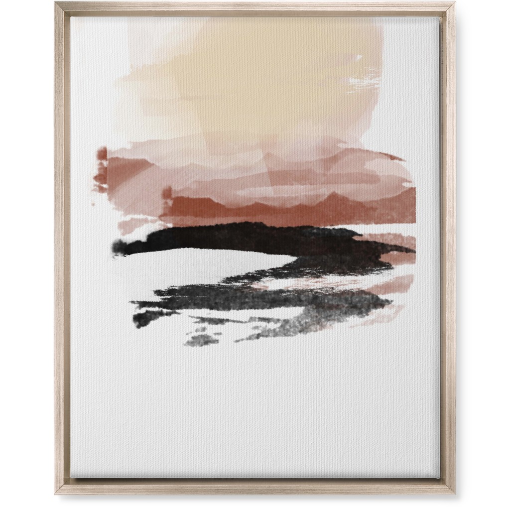 Abstract Sunset - Multi Wall Art, Metallic, Single piece, Canvas, 16x20, Pink