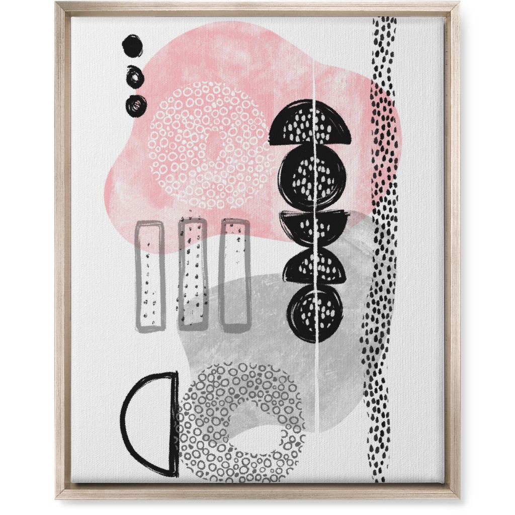 Feminene Abstract - Gray and Pink Wall Art, Metallic, Single piece, Canvas, 16x20, Pink
