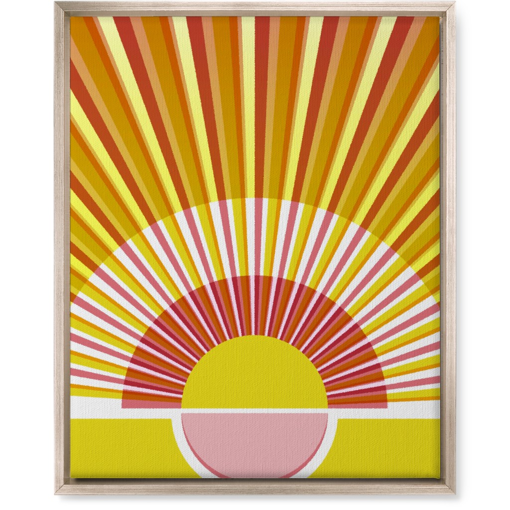 Sunrise Optimism - Warm Wall Art, Metallic, Single piece, Canvas, 16x20, Yellow