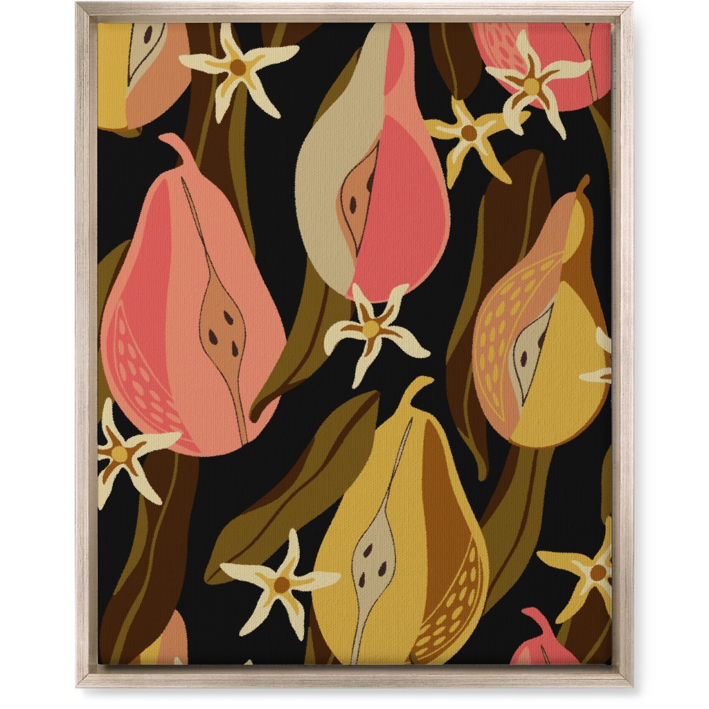 Minimal Pears Portrait - Multi Wall Art, Metallic, Single piece, Canvas, 16x20, Pink