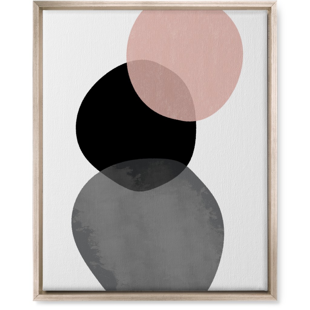 Stones Wall Art, Metallic, Single piece, Canvas, 16x20, Pink