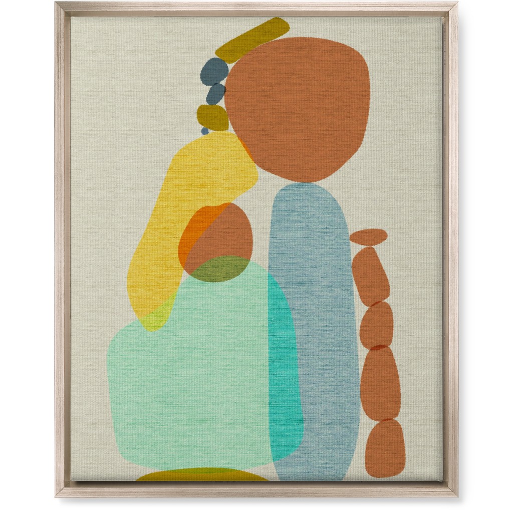 Abstract Vertical Rocks - Multi Wall Art, Metallic, Single piece, Canvas, 16x20, Multicolor