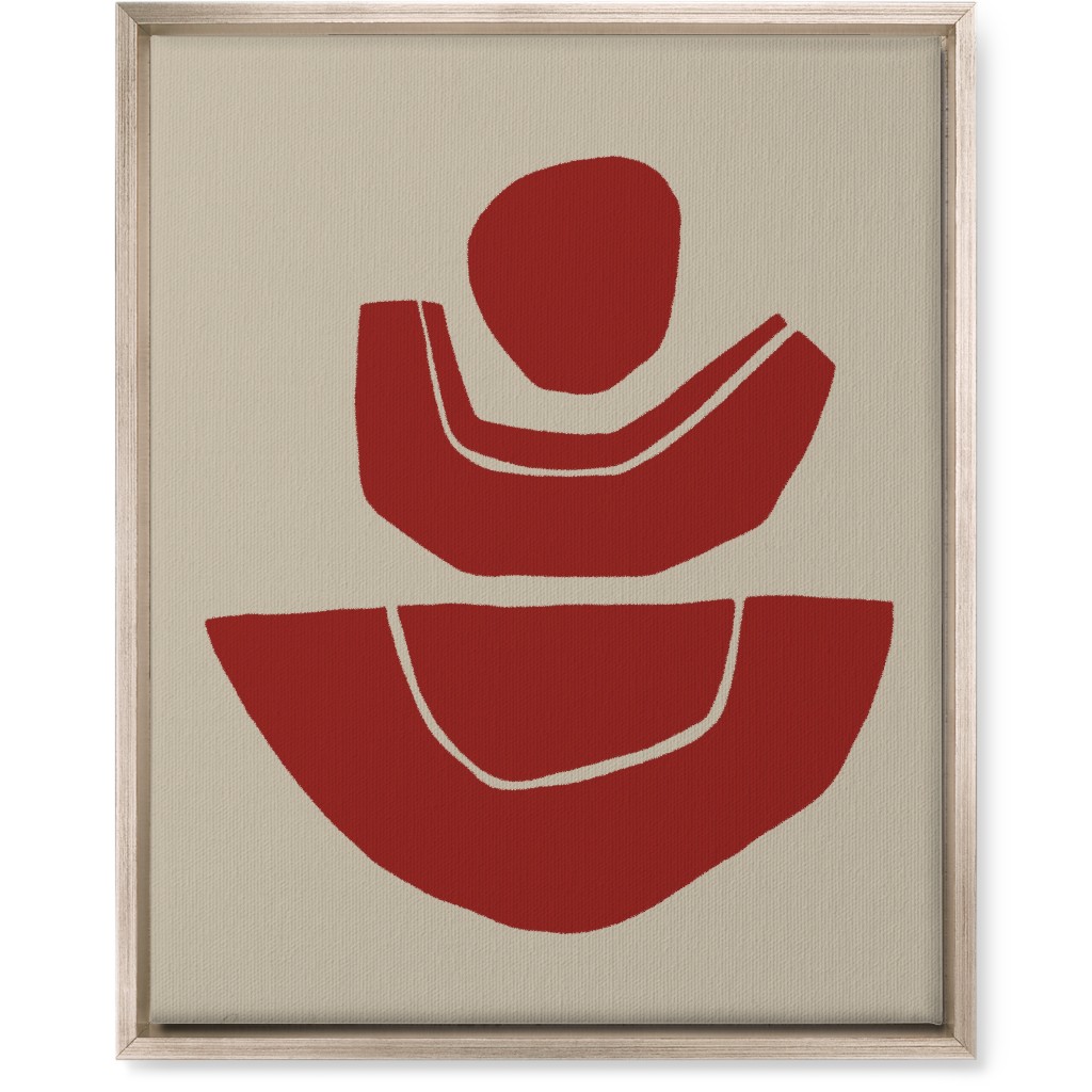 Geometric Abstract Stack Ii Wall Art, Metallic, Single piece, Canvas, 16x20, Red, Cinnamon