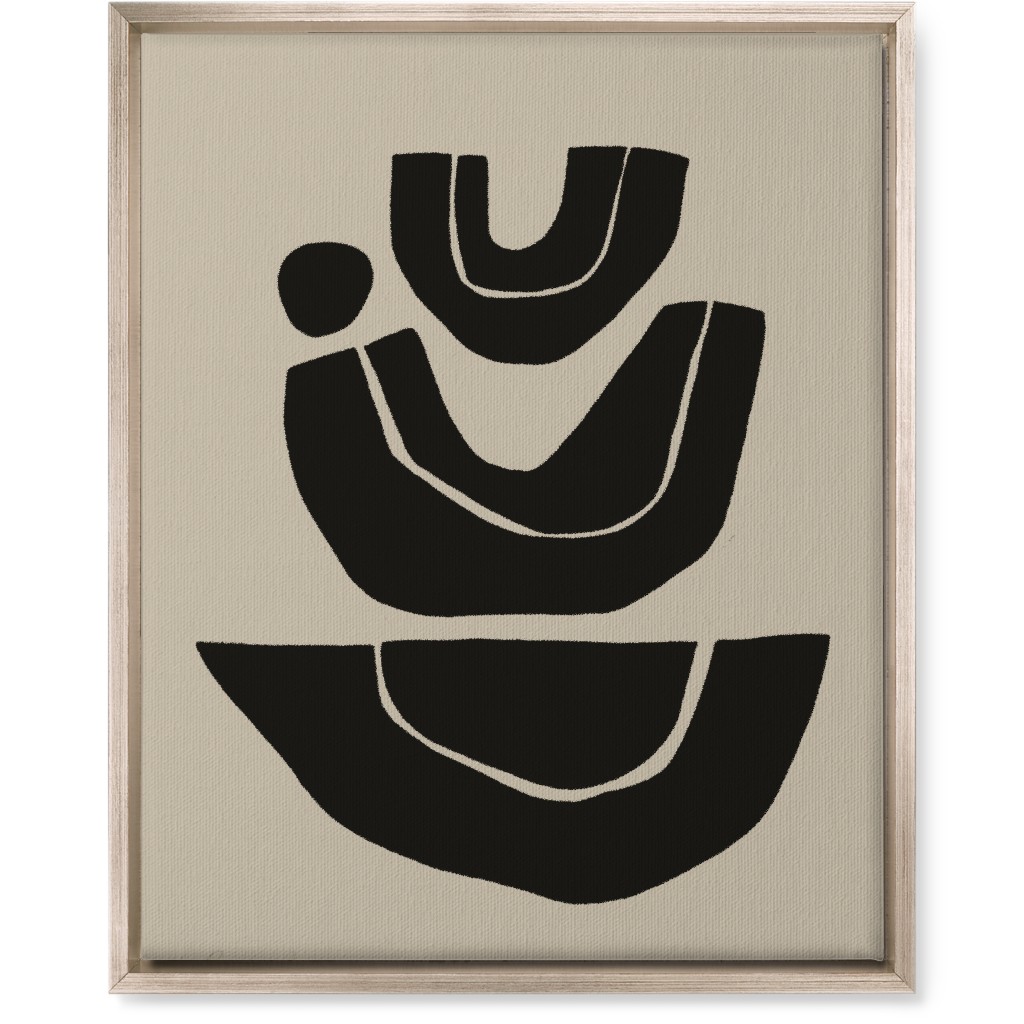 Geometric Abstract Stack Iii Wall Art, Metallic, Single piece, Canvas, 16x20, Black, Charcoal