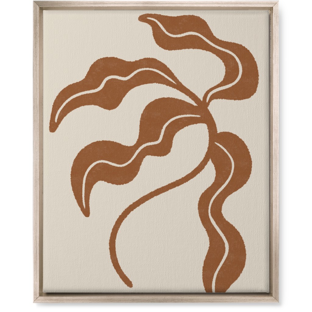 Minimalist Foliage - Neutral Wall Art, Metallic, Single piece, Canvas, 16x20, Beige