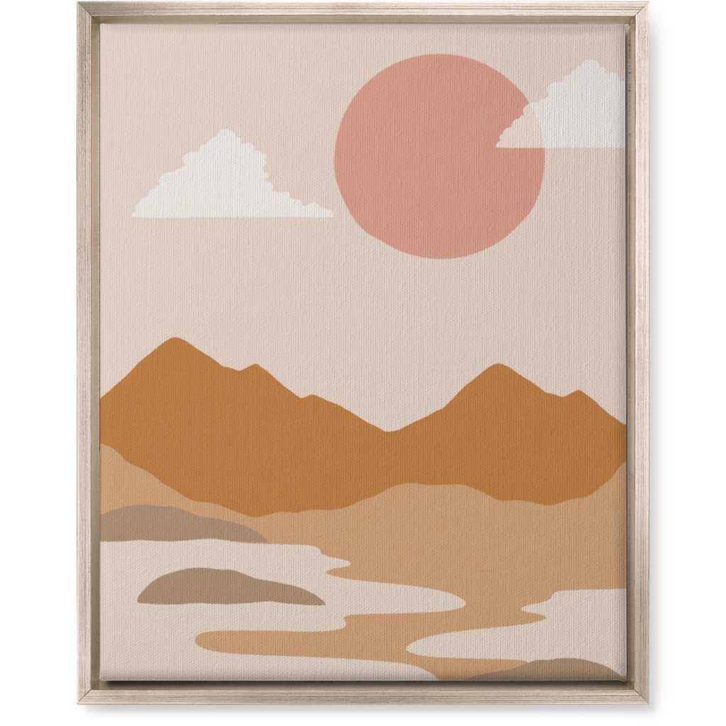 Abstract Mountain Landscape - Neutral Wall Art, Metallic, Single piece, Canvas, 16x20, Orange
