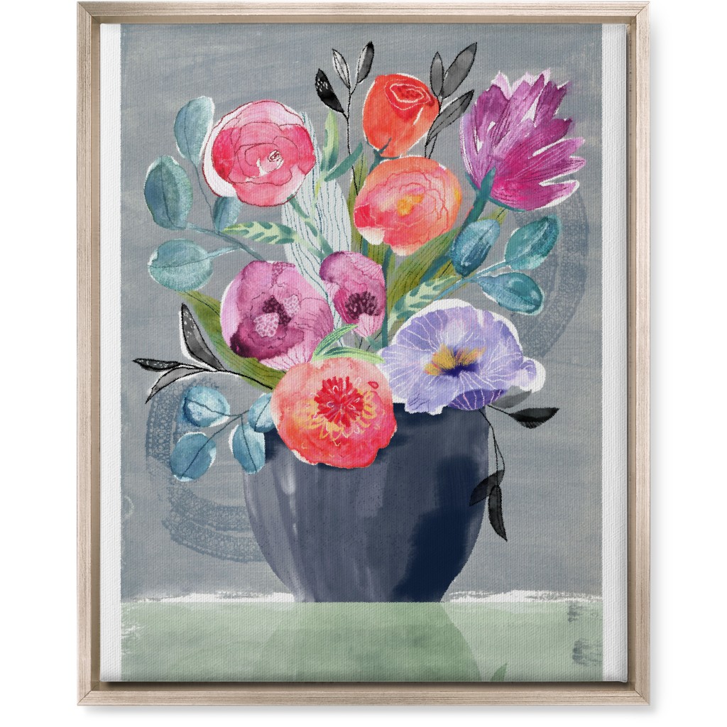 Floral Still Life - Multi Wall Art, Metallic, Single piece, Canvas, 16x20, Multicolor
