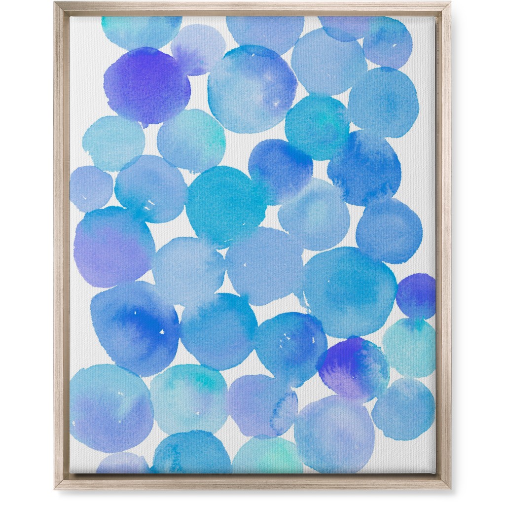 Watercolor Circles Wall Art, Metallic, Single piece, Canvas, 16x20, Blue, Pool
