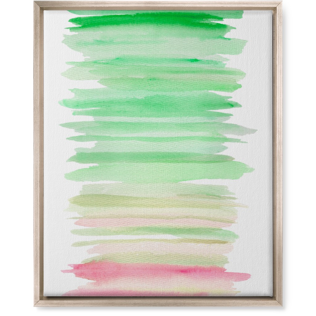 Watercolor Ocean Seashore Wall Art, Metallic, Single piece, Canvas, 16x20, Green