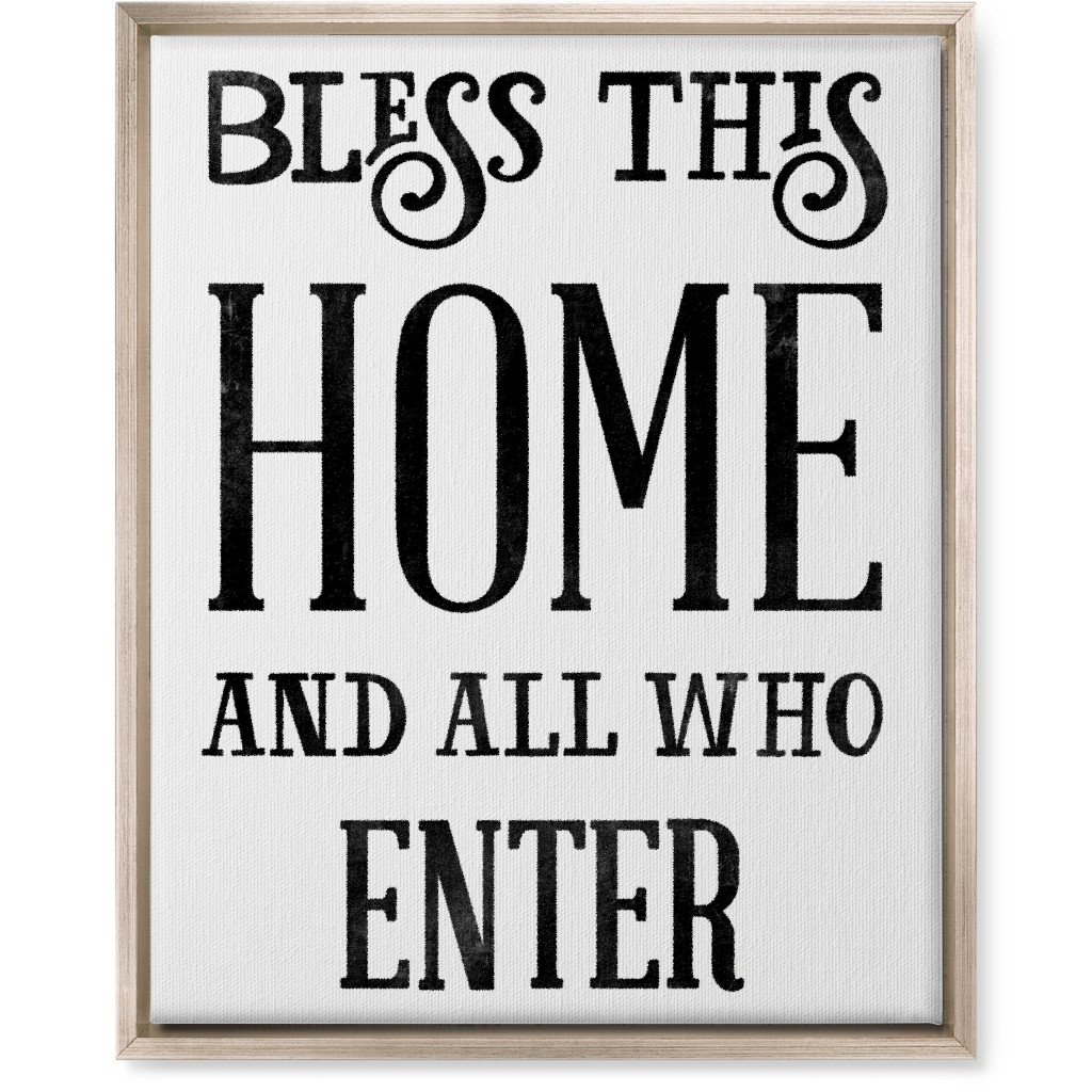 Bless This Home Wall Art, Metallic, Single piece, Canvas, 16x20, White