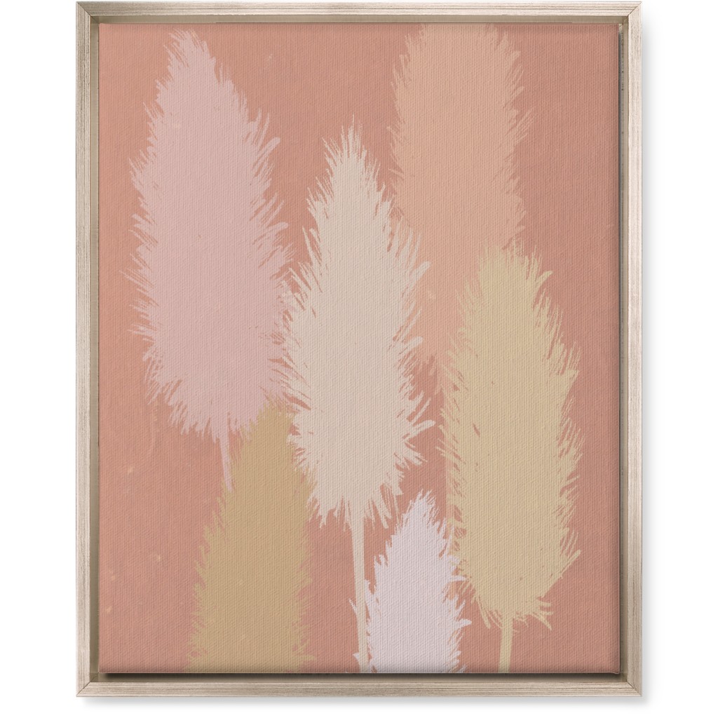 Pampas Grass - Pink Wall Art, Metallic, Single piece, Canvas, 16x20, Pink, Bright Pink