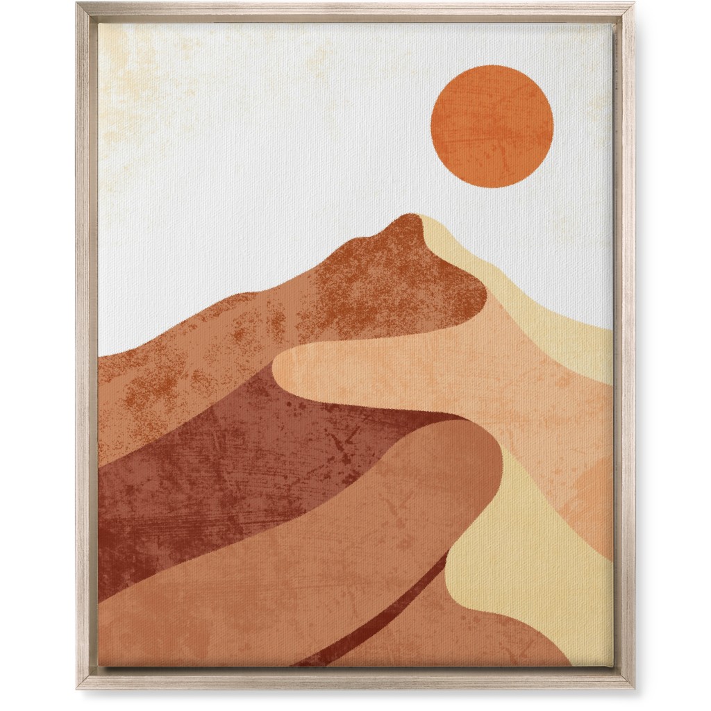 Desert Landscape - Earthy Warm Tones Wall Art, Metallic, Single piece, Canvas, 16x20, Orange