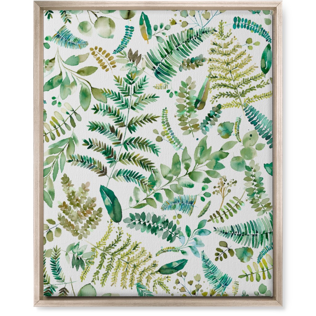 Botanical Collection - Green Wall Art, Metallic, Single piece, Canvas, 16x20, Green
