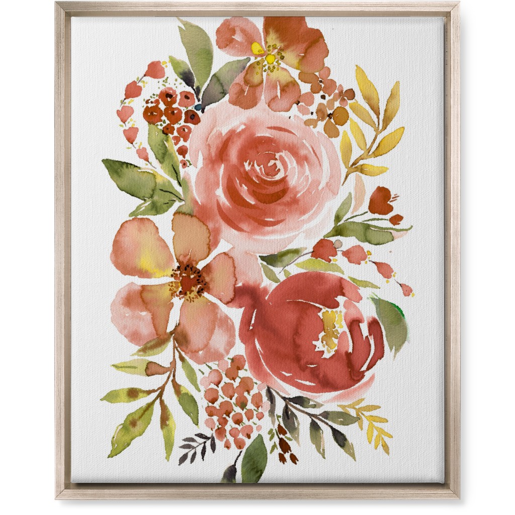 Summery Bouquet Wall Art, Metallic, Single piece, Canvas, 16x20, Pink, Russet