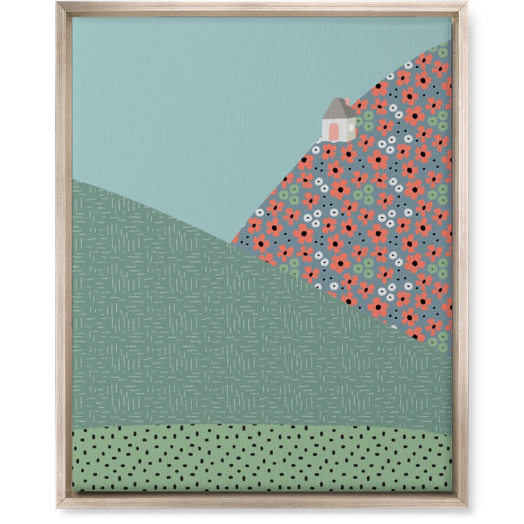 Floral Landscapes Wall Art, Metallic, Single piece, Canvas, 16x20, Green, Desert Green