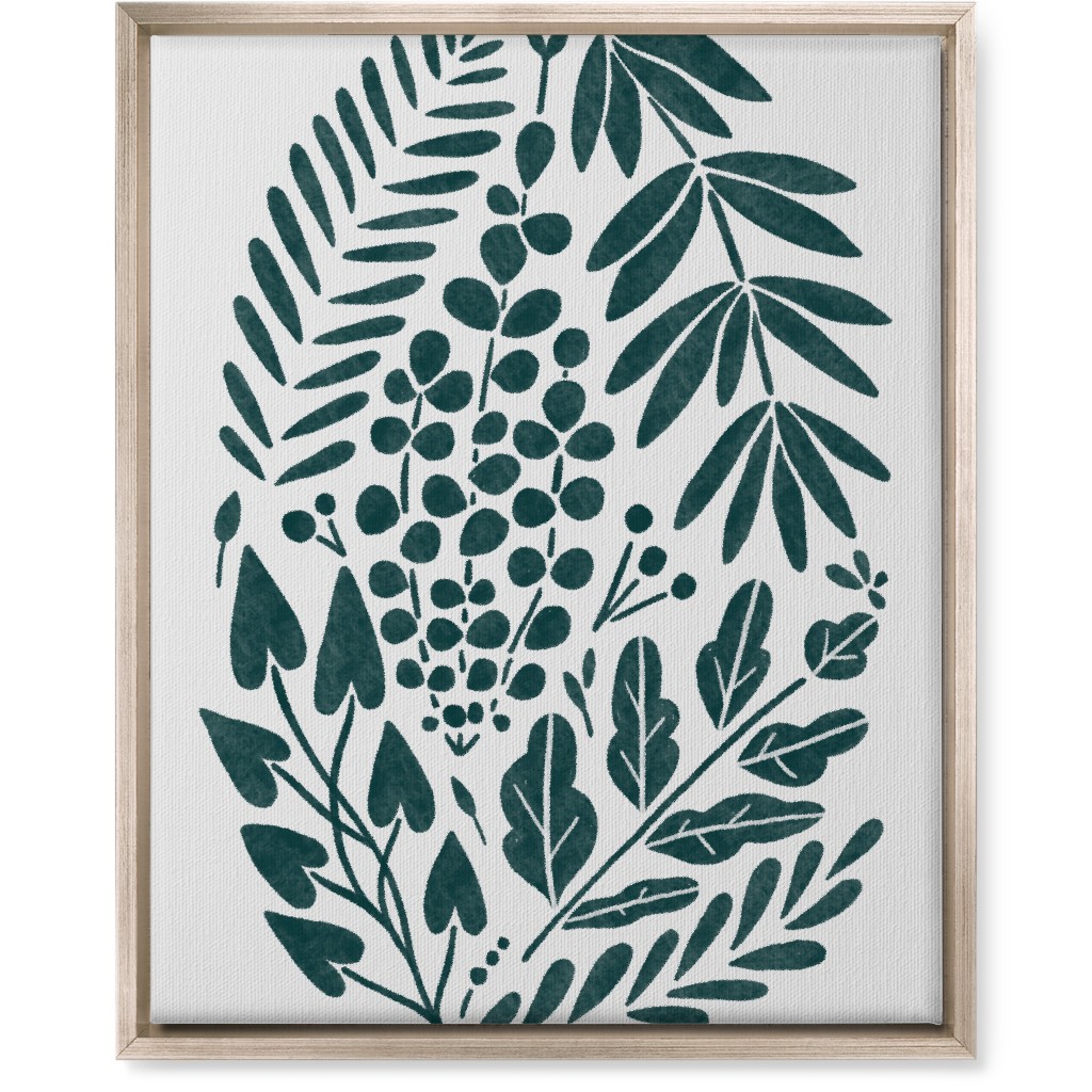 Botanical Composition Wall Art, Metallic, Single piece, Canvas, 16x20, Green