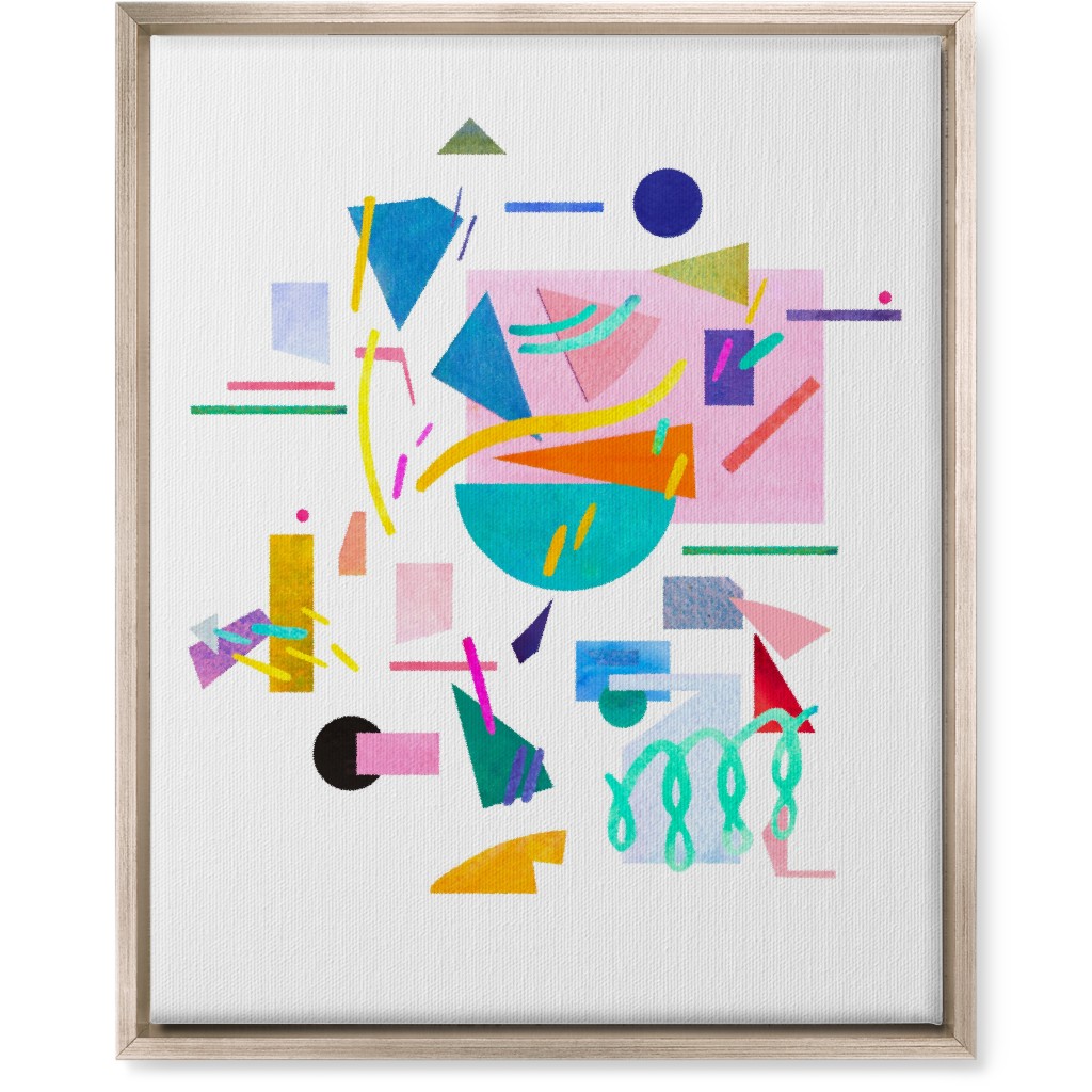 Geometric Collage Pop - Multi Wall Art, Metallic, Single piece, Canvas, 16x20, Multicolor