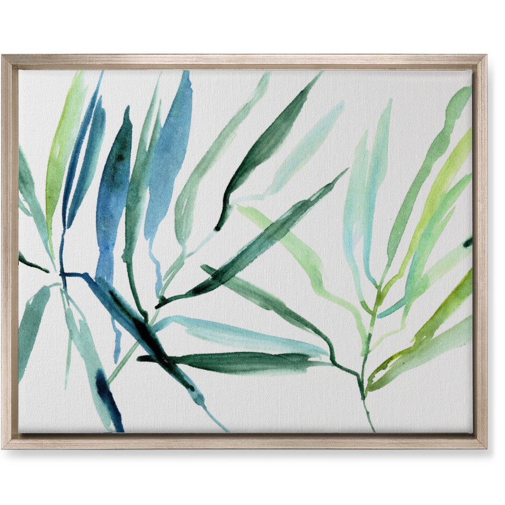 Watercolor Tropical Botanicals Wall Art, Metallic, Single piece, Canvas, 16x20, Green