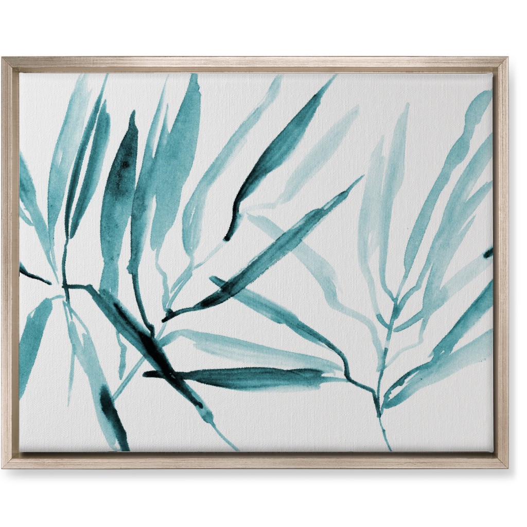 Watercolor Tropical Botanicals Wall Art, Metallic, Single piece, Canvas, 16x20, Blue