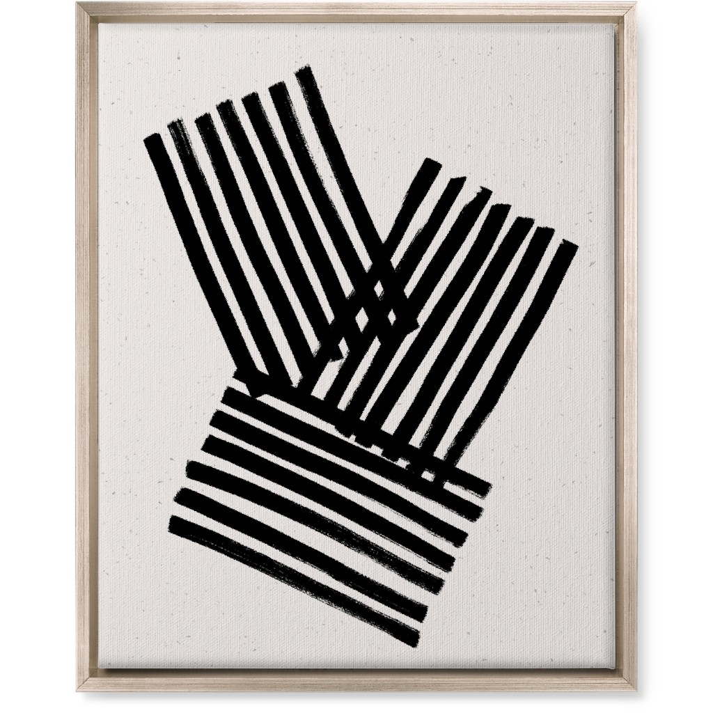 Kimono Stripes - Neutral Wall Art, Metallic, Single piece, Canvas, 16x20, Beige, Pearl