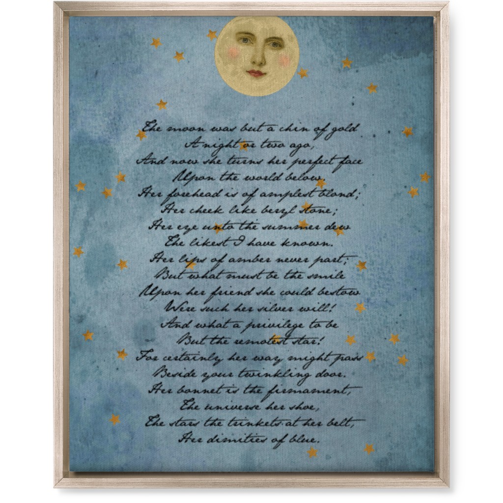 the Moon - Blue Wall Art, Metallic, Single piece, Canvas, 16x20, Blue, True Blue