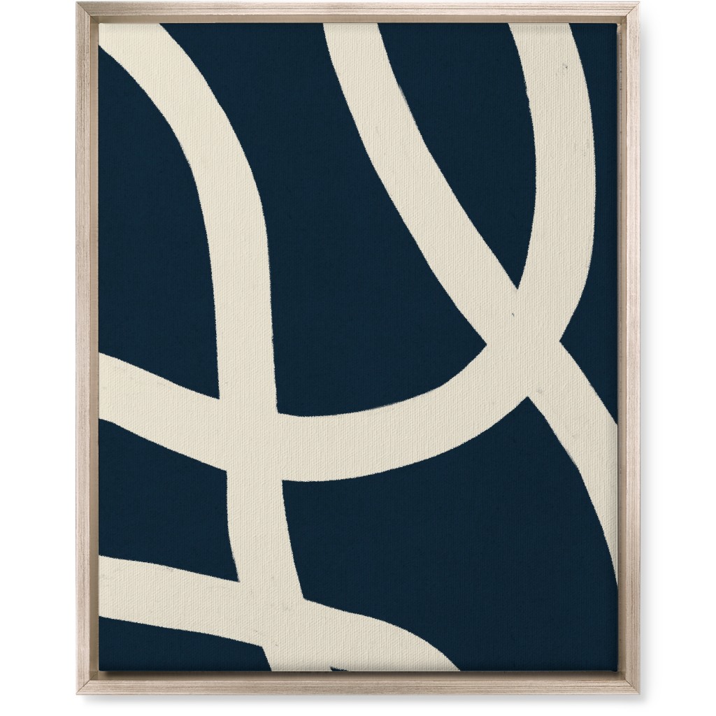 Tangled Brush Strokes I Wall Art, Metallic, Single piece, Canvas, 16x20, Blue, Silhouette