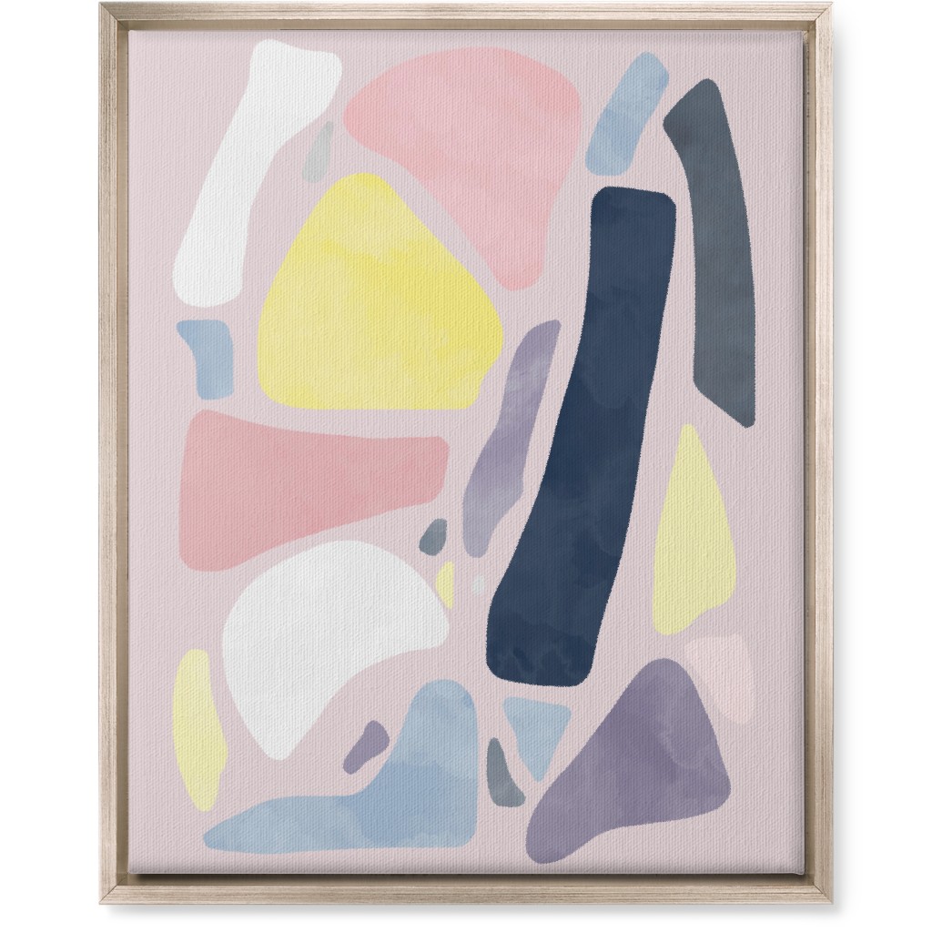 Organic Abstract Shapes - Multi Wall Art, Metallic, Single piece, Canvas, 16x20, Multicolor