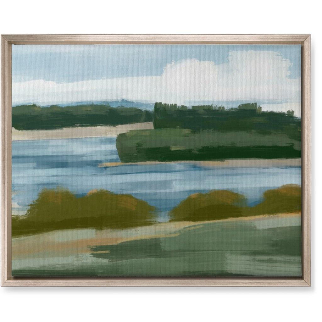 Abstract Lakeside Wall Art, Metallic, Single piece, Canvas, 16x20, Multicolor