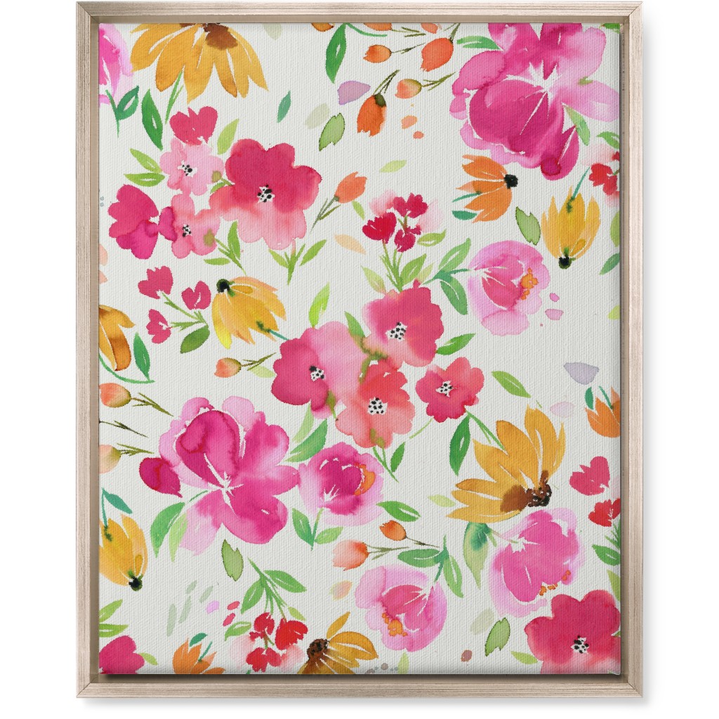 Smells Like Spring Wall Art, Metallic, Single piece, Canvas, 16x20, Pink, Bright Pink