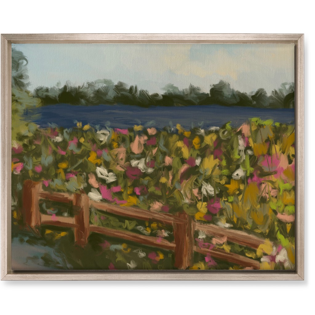 Painted Field of Flowers Wall Art, Metallic, Single piece, Canvas, 16x20, Multicolor