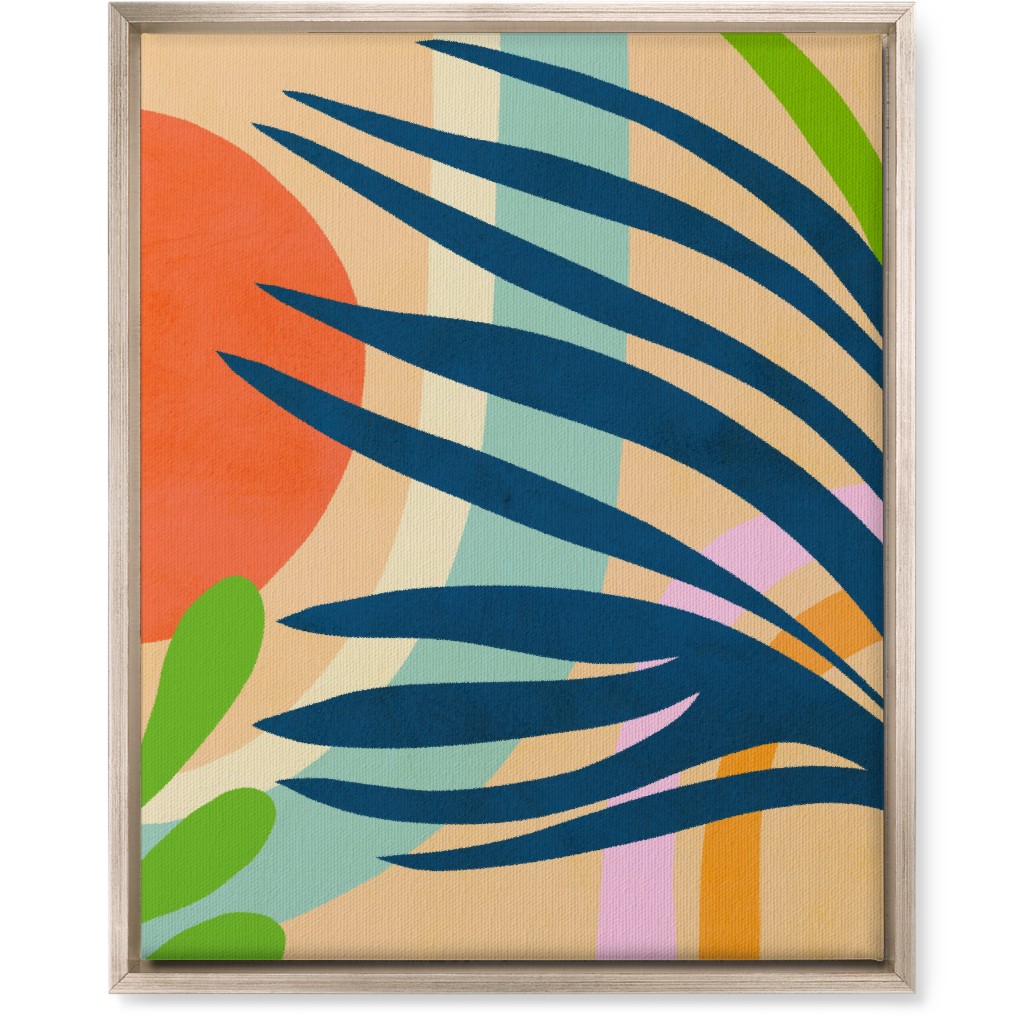 Palm, Sun and Rainbow Tropical Botanicals - Multi Wall Art, Metallic, Single piece, Canvas, 16x20, Multicolor