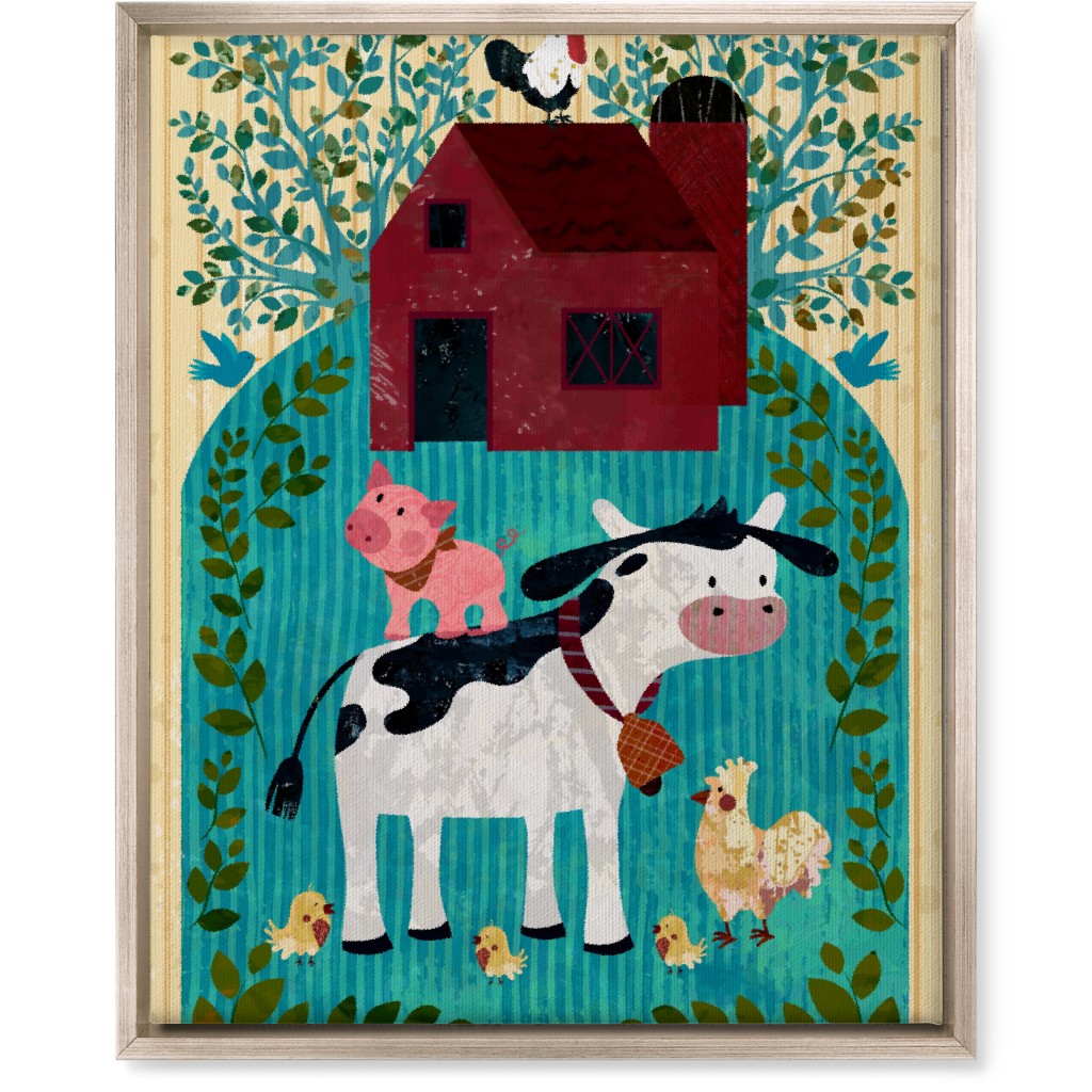 Farm Life - Animals & Barn Wall Art, Metallic, Single piece, Canvas, 16x20, Multicolor