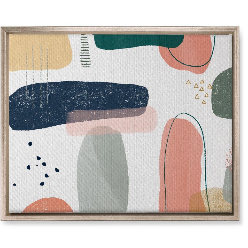 Abstract Minima - Multi on White Wall Art, Metallic, Single piece, Canvas, 16x20, Multicolor