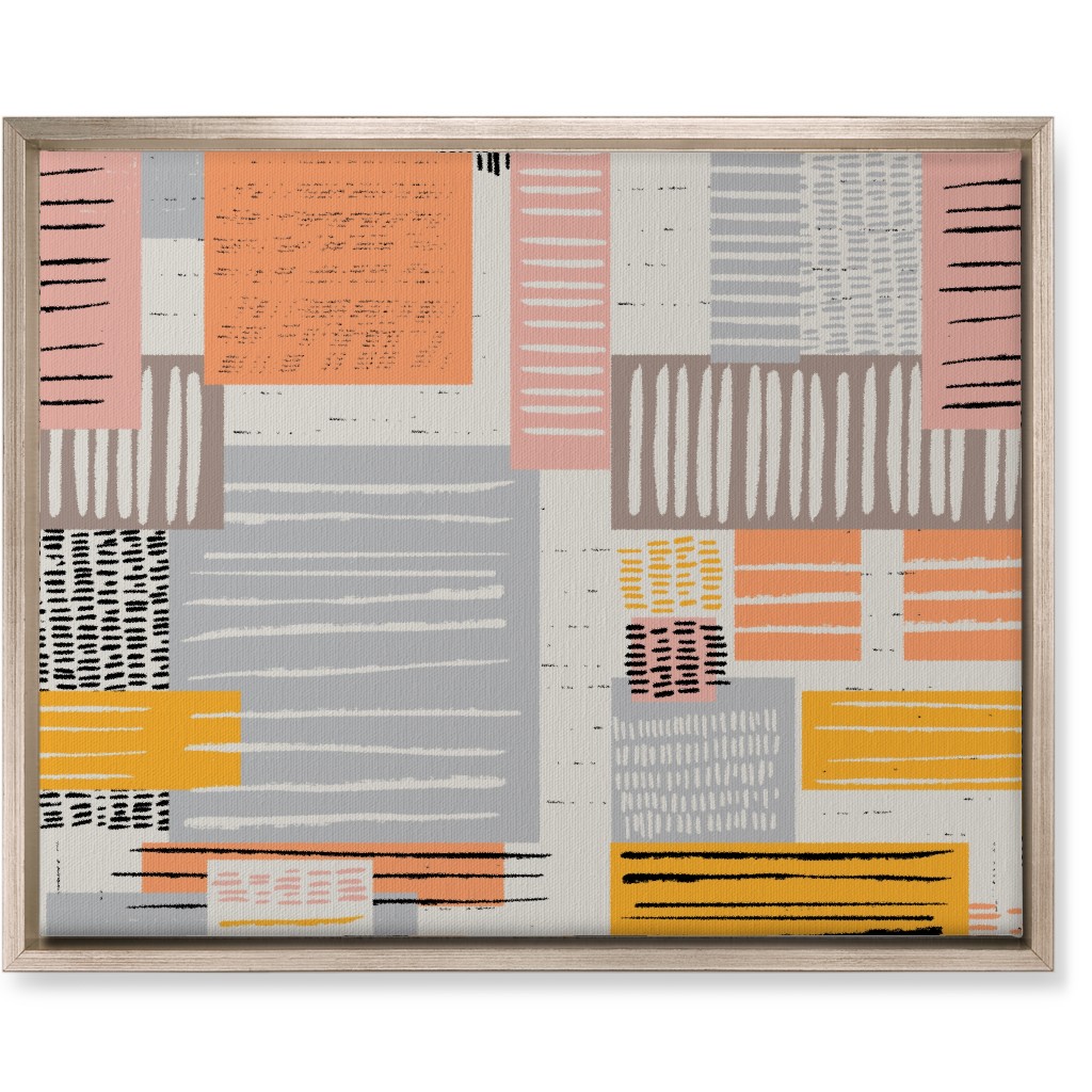 Textured Color Blocks - Multi Wall Art, Metallic, Single piece, Canvas, 16x20, Multicolor