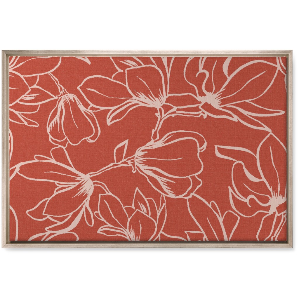 Magnolia Garden Wall Art, Metallic, Single piece, Canvas, 20x30, Red, Fawn