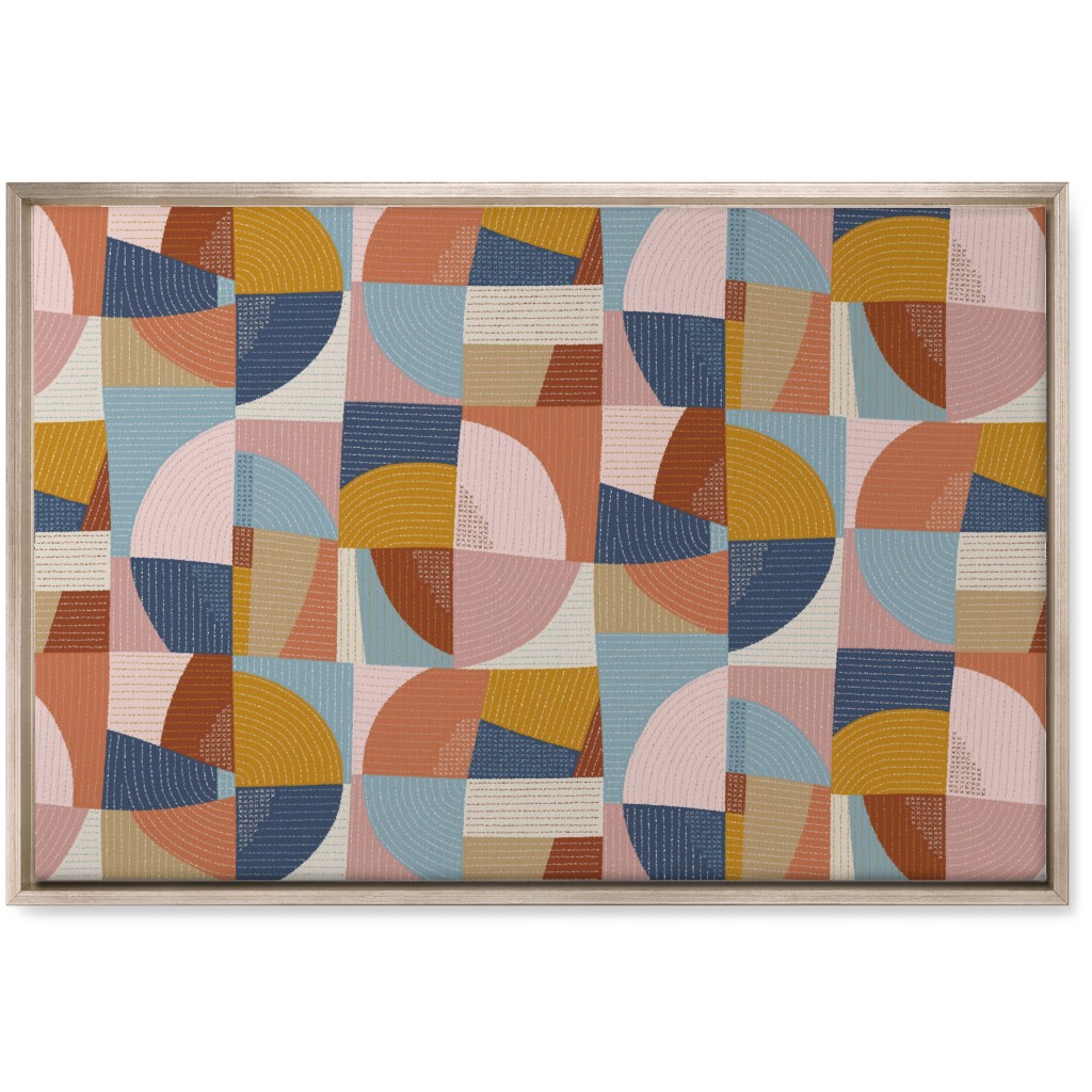 Modern Patchwork - Multi Wall Art, Metallic, Single piece, Canvas, 20x30, Multicolor