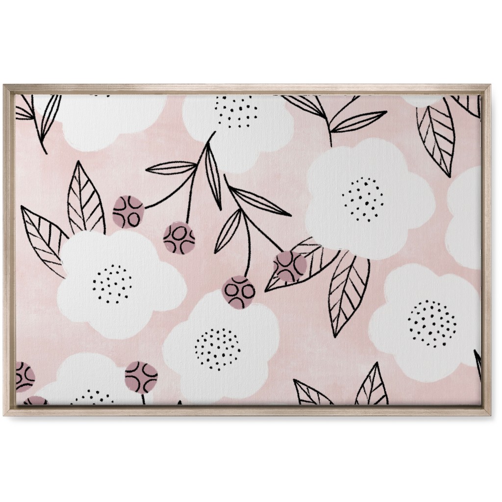 Arlene Floral - Pink Wall Art, Metallic, Single piece, Canvas, 20x30, Pink