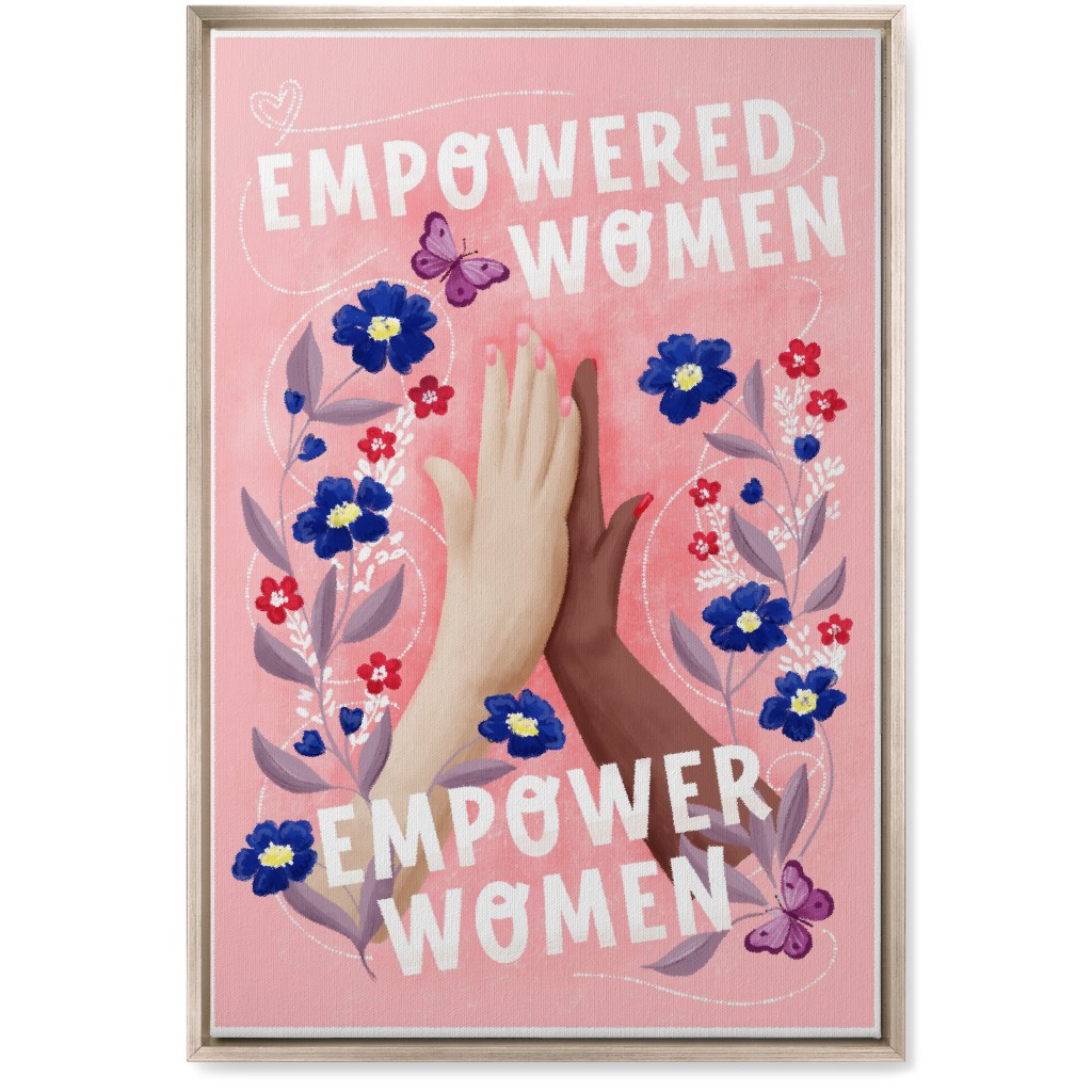 Empowered Women Empower Women - Pink Wall Art, Metallic, Single piece, Canvas, 20x30, Pink, Bright Pink
