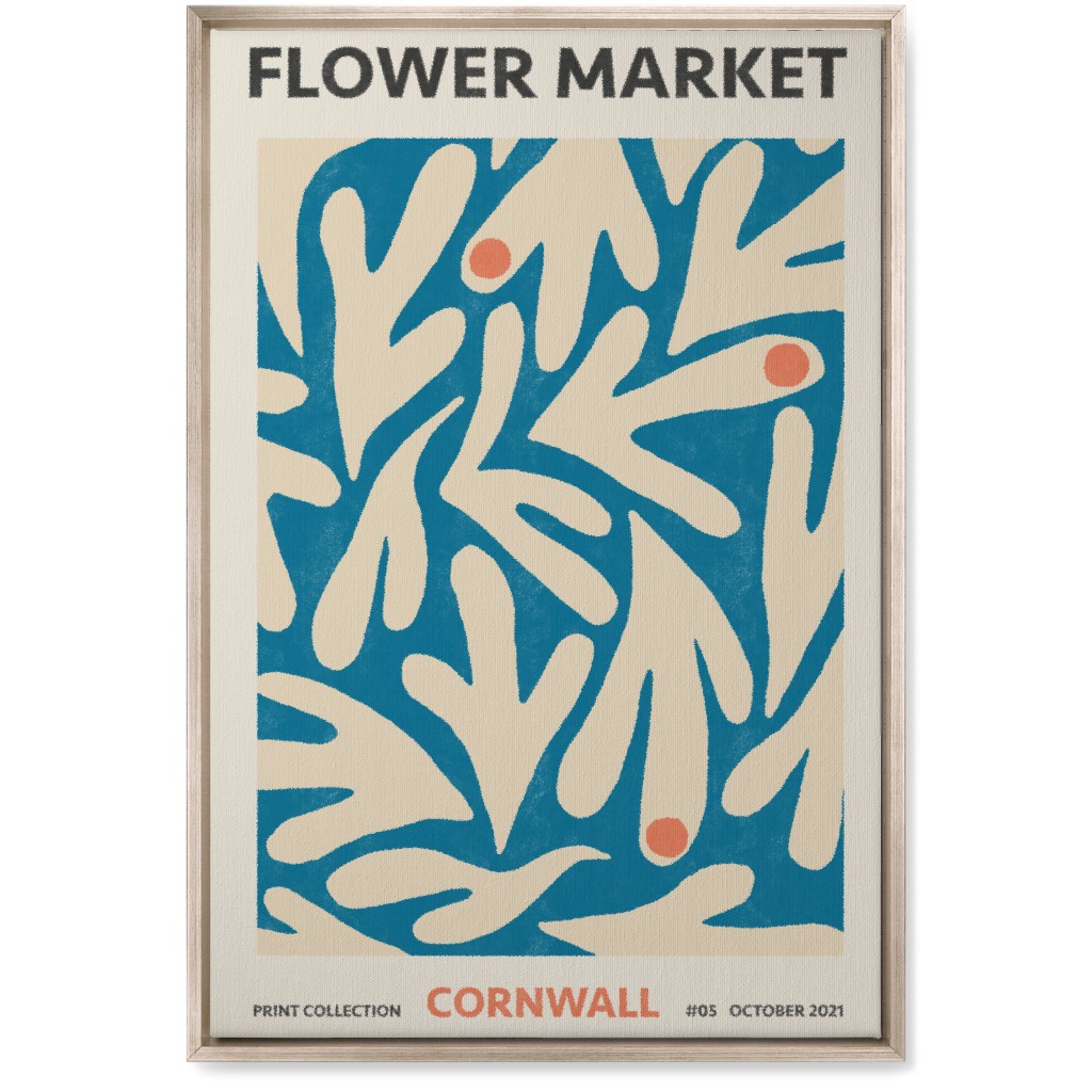 Flower Market - Blue Wall Art, Metallic, Single piece, Canvas, 20x30, Blue, True Blue