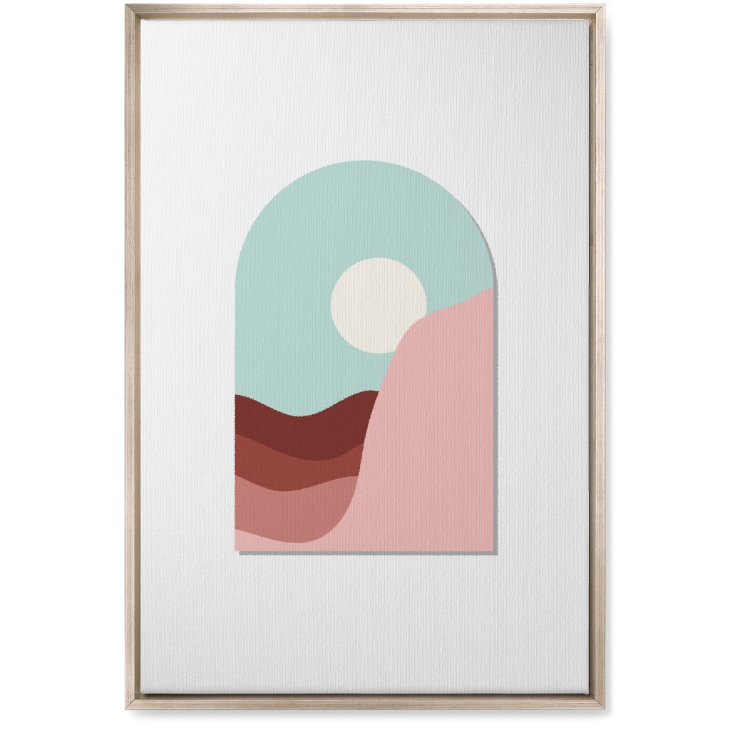 Abstract Desert Landscape in Window Daylight Wall Art, Metallic, Single piece, Canvas, 20x30, Multicolor