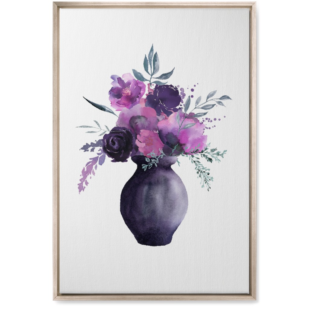 Flowers in a Vase Wall Art, Metallic, Single piece, Canvas, 20x30, Purple, Lupin
