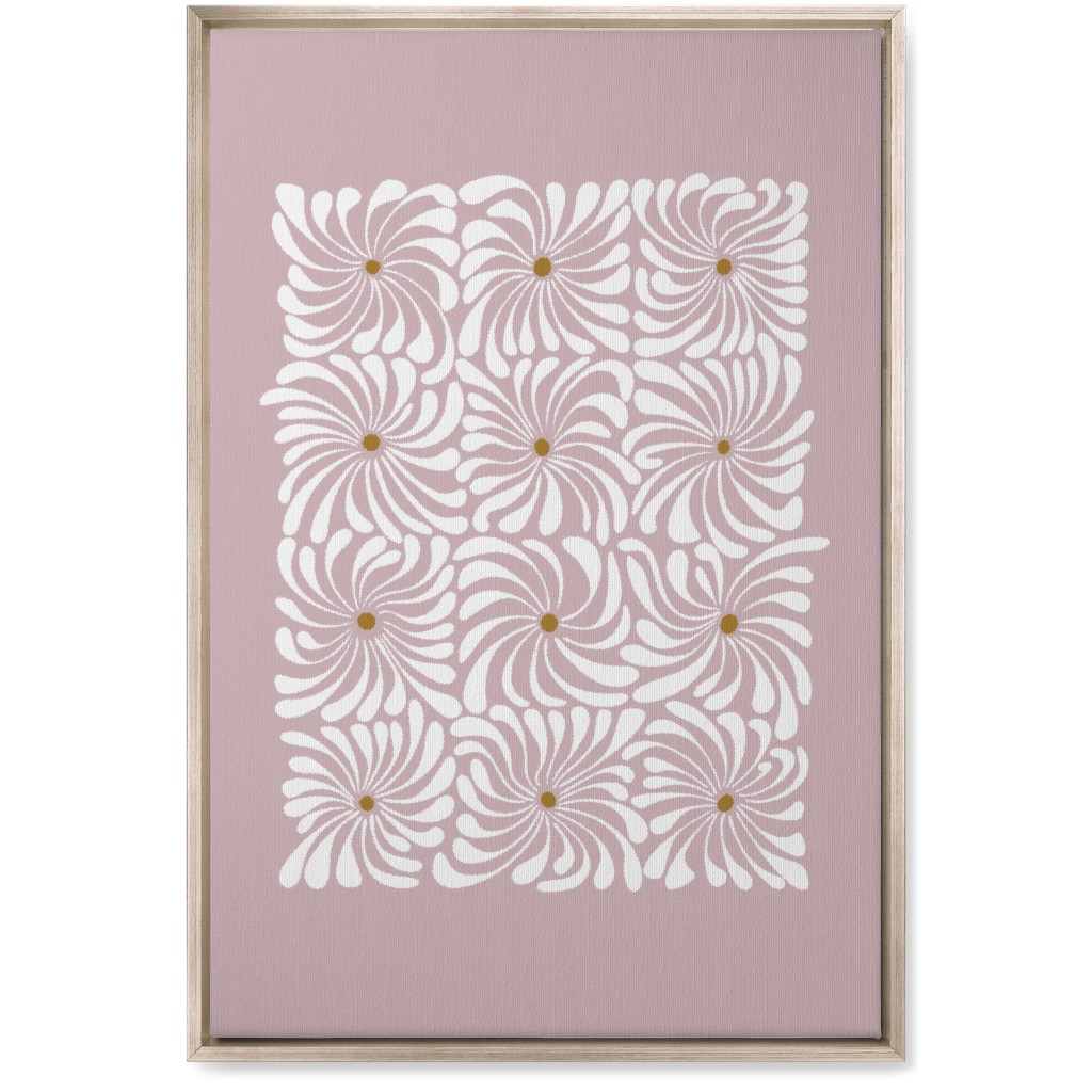 Mod Daisy Grid Wall Art, Metallic, Single piece, Canvas, 20x30, Pink