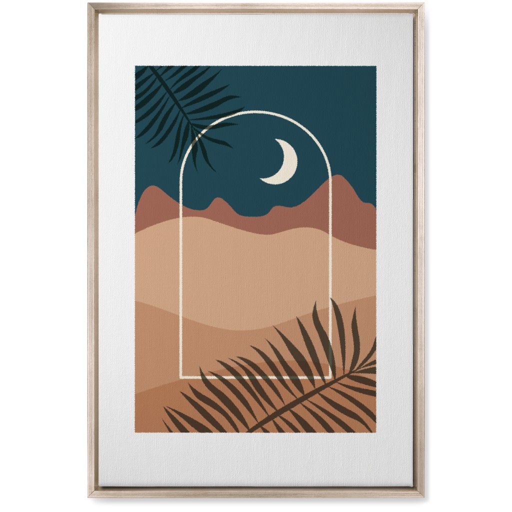 Abstract Landscapes in Windows Moon Wall Art, Metallic, Single piece, Canvas, 20x30, Multicolor