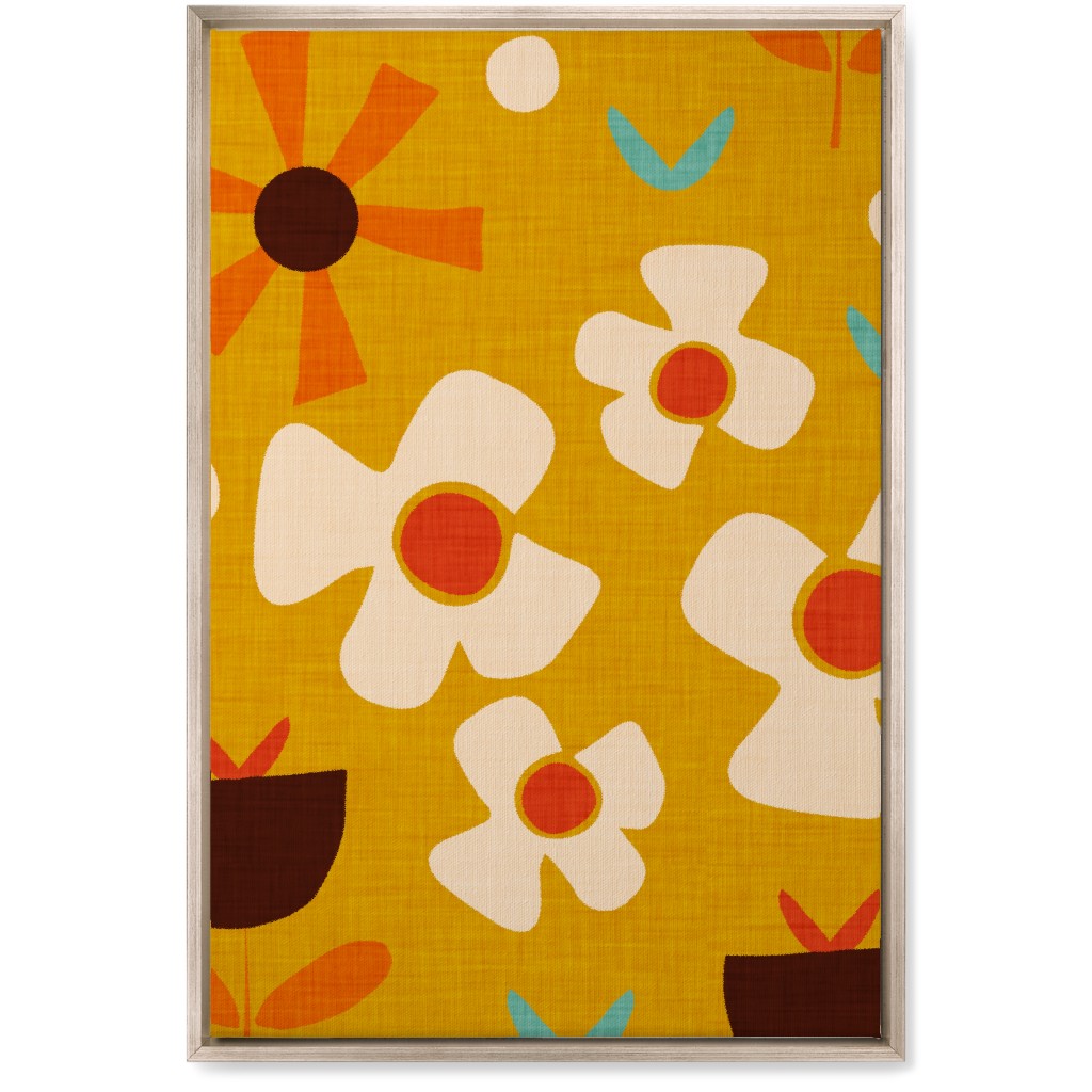Groovy Flowers Wall Art, Metallic, Single piece, Canvas, 20x30, Multicolor