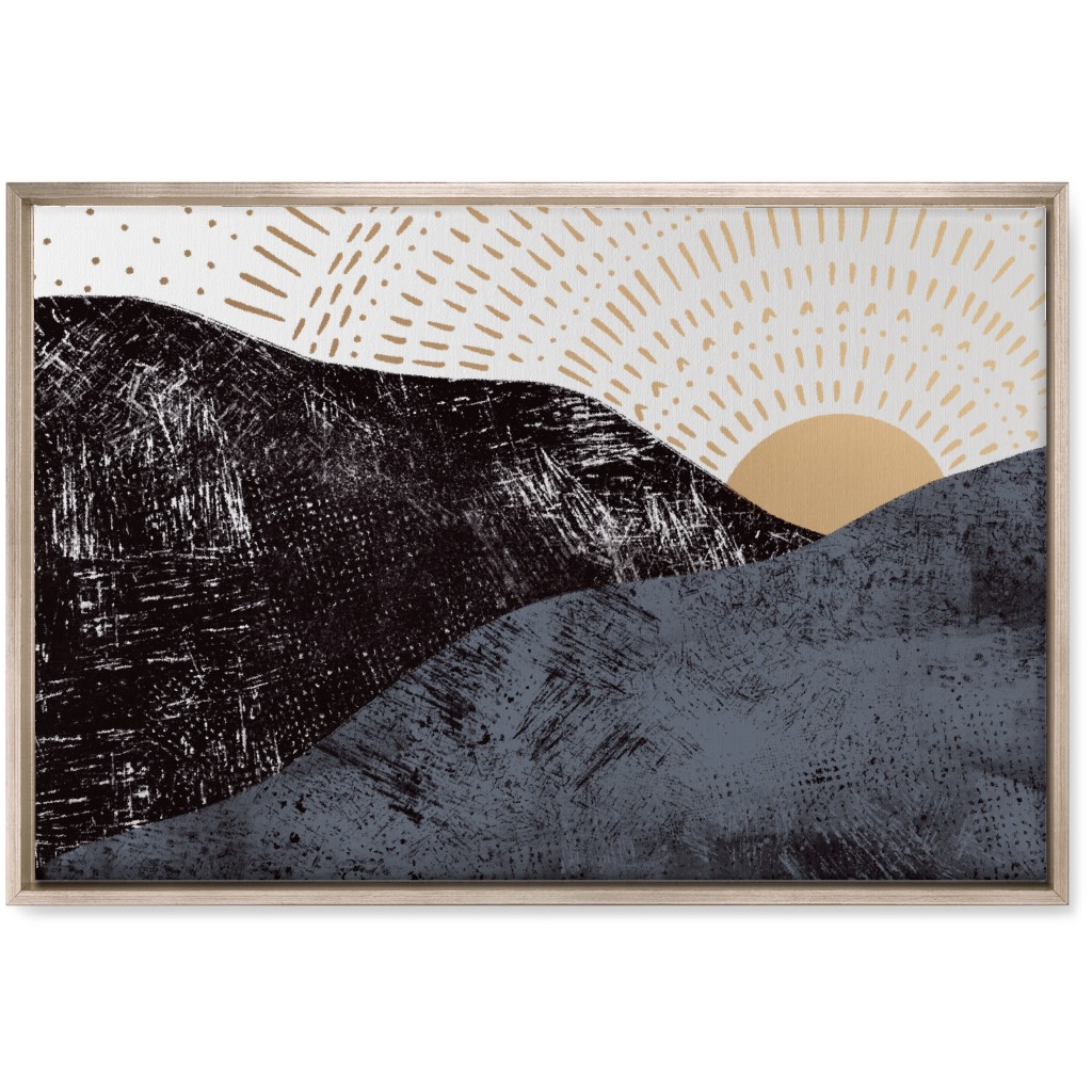 Sunrise on Mountains - Earth Tones Wall Art, Metallic, Single piece, Canvas, 20x30, Multicolor