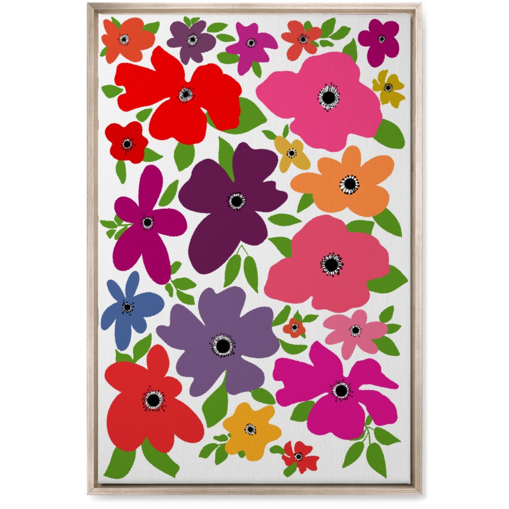Floral Palooza - Multi Wall Art, Metallic, Single piece, Canvas, 20x30, Multicolor