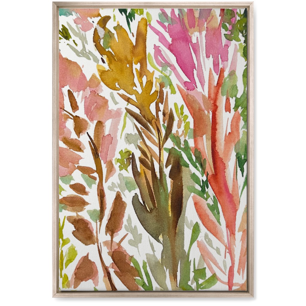Abstract Garden - Pink Wall Art, Metallic, Single piece, Canvas, 20x30, Multicolor