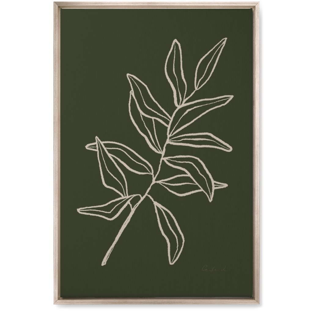 Botanical Eucalyptus Wall Art, Metallic, Single piece, Canvas, 20x30, Green, Gray