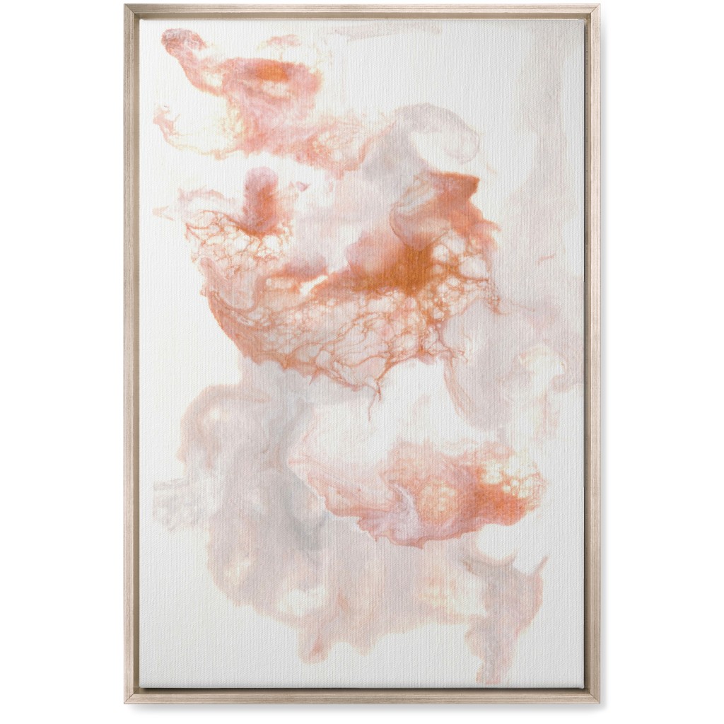 Acrylic Pour Abstract - Copper Wall Art, Metallic, Single piece, Canvas, 20x30, Pink, Bright Pink